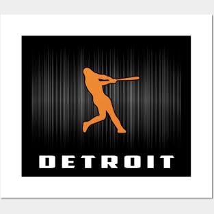 Detroit Retro Baseball Player I Love Detroit Men Women Posters and Art